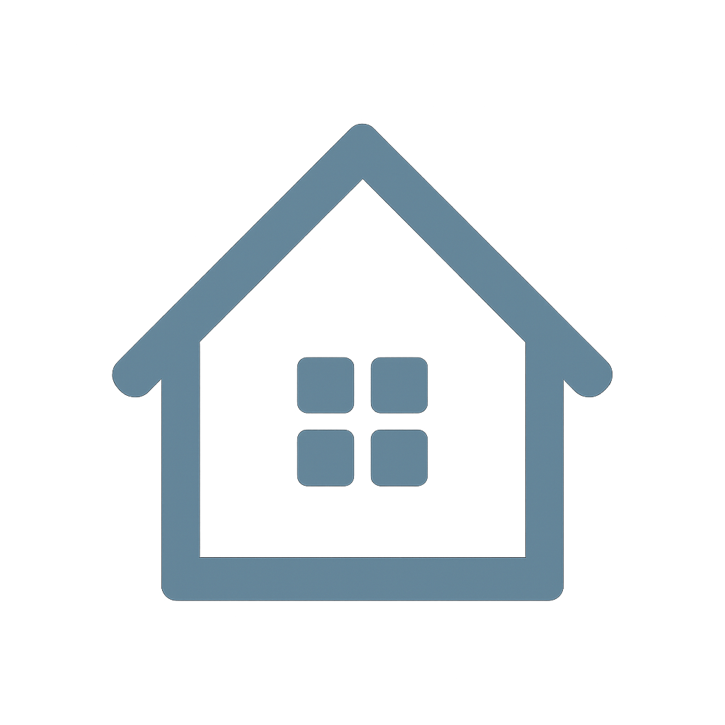 Icon of a modern house representing new home construction services in New York